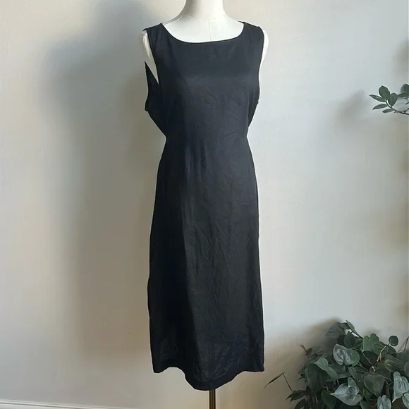 J. Jill | Dresses | J Jill Womens Lightweight Breathable Black Linen  Minimalist Coastal Dress Med | Poshmark